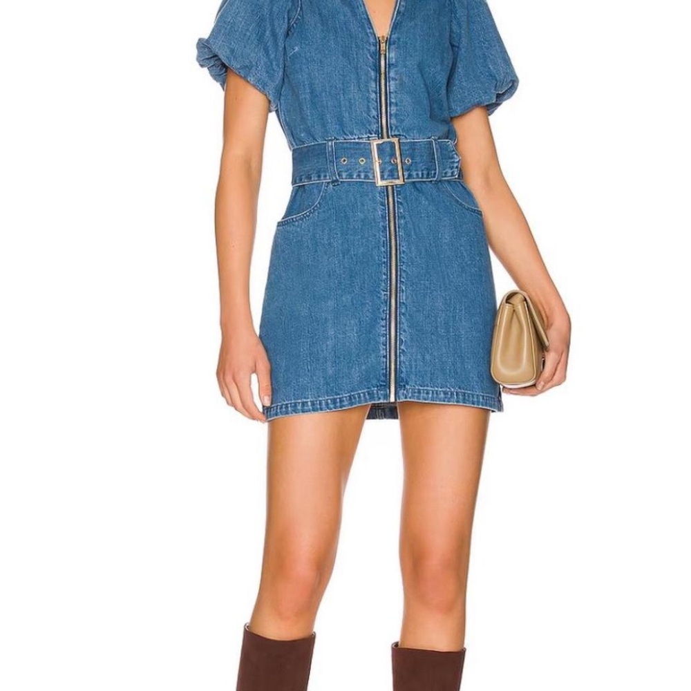 MUMU denim dress. Worn once.          Blue Denim Zip-Front Dress
